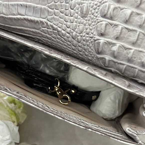 Brahmin Black and Gray Croc-Embossed Satchel - Picture 7 of 8